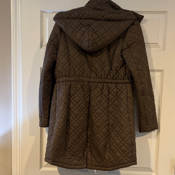 Tahari Quilted Brown Trench Coat - Picture 3 of 4